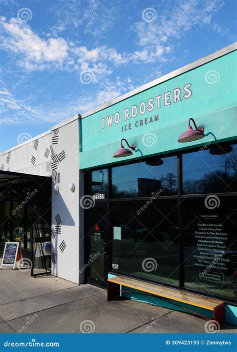Raleigh, NC USA - 2-26-2024: Two Roosters Ice Cream, a Popular Local ...