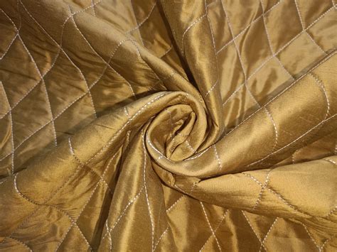 SILK DUPIONI Fabric quilted pintuck Gold color 44" wide DUPP34A – The ...