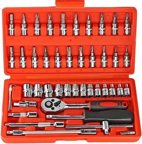 ziodic 46 In 1 Pcs Tool Kit For Home Use Spanner Set Socket Set Wrench ...
