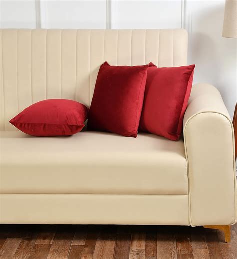 Buy Yellow Weaves Soft Velvet Fabric 250 TC Cushion Cover 24 X 24 ...