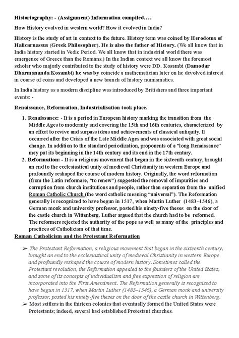 Ancient Hist. & Historiography: Evolution in West & India - Assignment ...