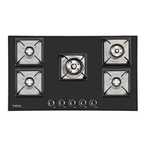 Hindware Diva Plus 5 Burner 87 cm Built In Hob with Toughened Glass ...