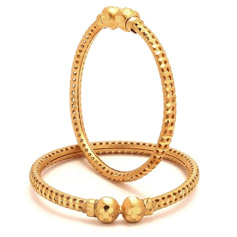 Buy Minabazar City Gold Micro Gold Plated Bangles for Women (Pack of 2 ...
