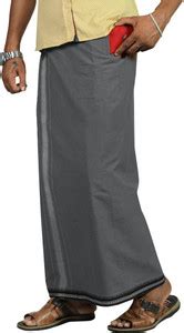 Prakasam Cotton Men's Kerala Style Thalapathi Ash Colour Flexi Size ...