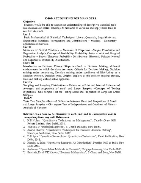 Accounting FOR Managers-1 - C-103- ACCOUNTING FOR MANAGERS Objective ...