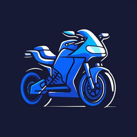 Minimalist logo for an motorcycle blue | Premium Vector