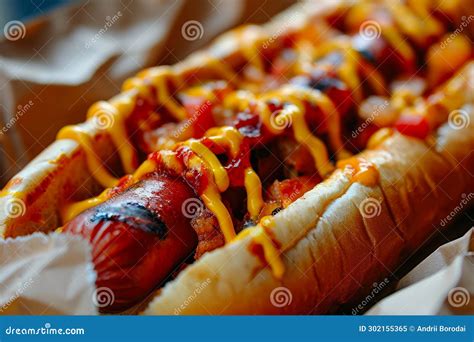 Savor The Flavor: Foot-Long Hot Dog Extravaganza. Royalty-Free Stock ...