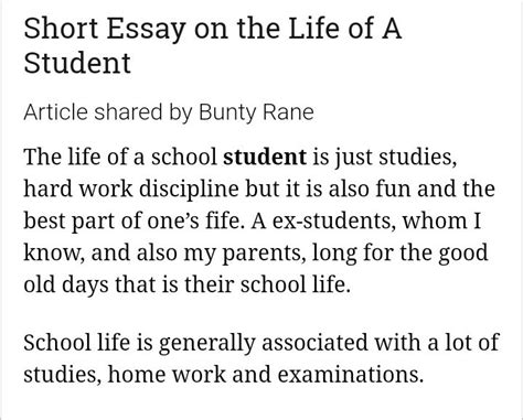 Essay on a day in the life of a student - Brainly.in