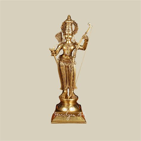 27" Superfine Brass Lord Rama Idol with Magnificent Detailing for Home