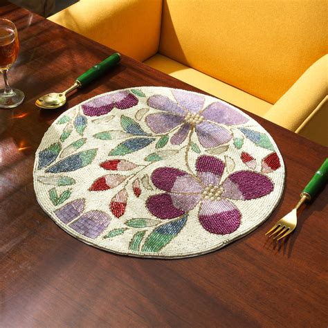 Multicolour handbeaded placemat – Revive Home