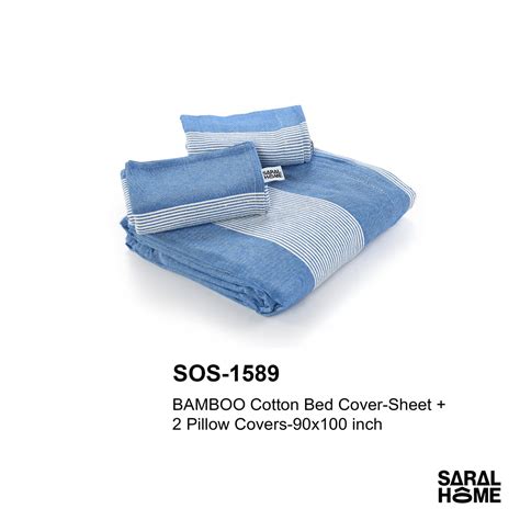 Festival Gift Set: Buy Cotton Bed sheet Queen Size (Blue) - Saral Home