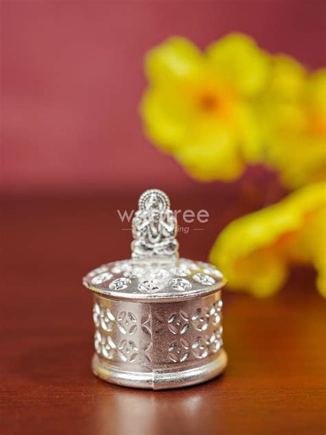 Zinc Alloy Kumkum Holder with Ganesha - WBG1291 – Wedtree