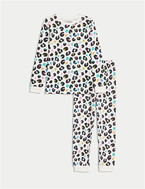 Buy Pure Cotton Leopard Print Pyjamas (7-14 Yrs) at Marks & Spencer