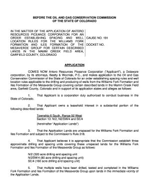 Fillable Online cogcc state co 0808-SP-21Appl.DOC - cogcc state co Fax ...