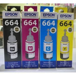 ORIGNL EPSON 664 INK BOTTLE SET Black + Tri Color Combo Pack Ink Bottle ...
