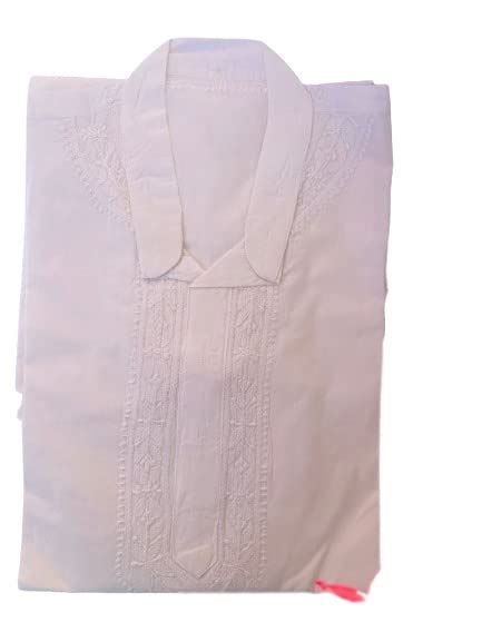 Buy Eyenaa Men's White Chikankari Kurta | Cotton Plain Kurta for Boys ...