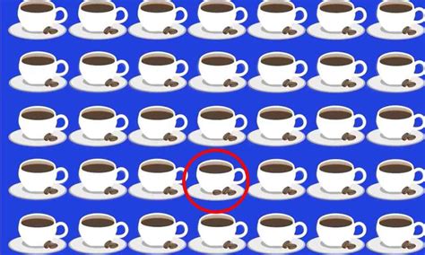 Test your visual acuity by spotting the different coffee cup in the ...