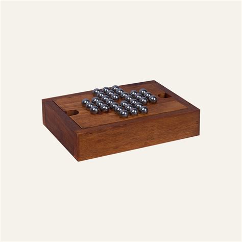 Rubber Wood Game Box - Tic Tac Toe and Brainvita Set – Lattice Lane