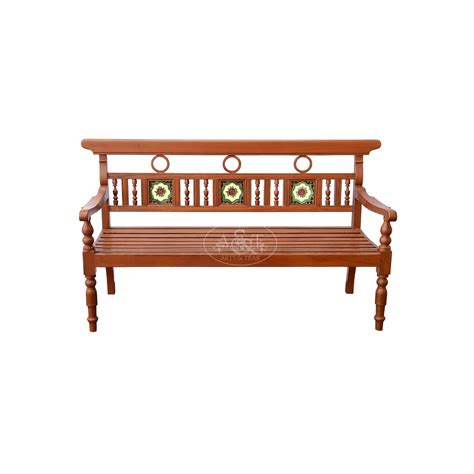 Teakwood Tile Fitted Chettinad Style Sofa Set ( Set of 3 Pieces ...