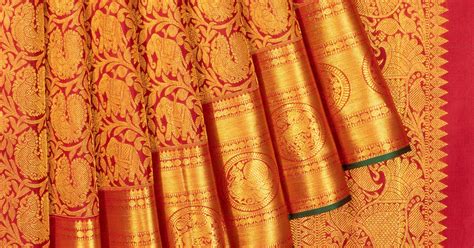 Kanchipuram Silk Brocade Red Saree | Kankatala