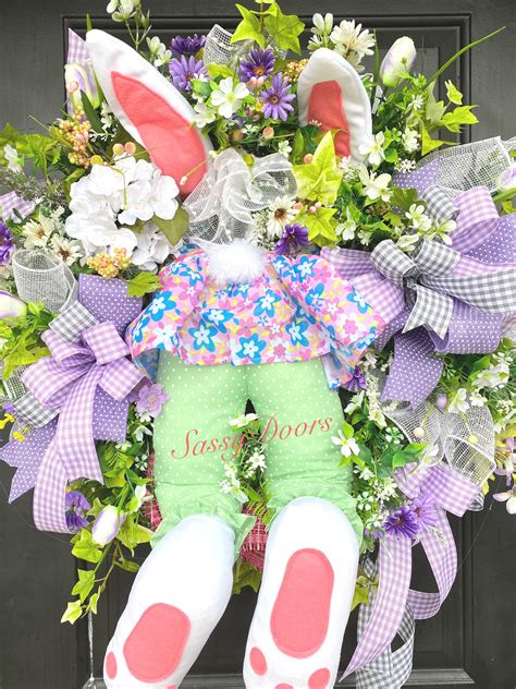 Easter Wreath, Easter Bunny Wreath, Easter Wreath For Front Door, Sassy ...