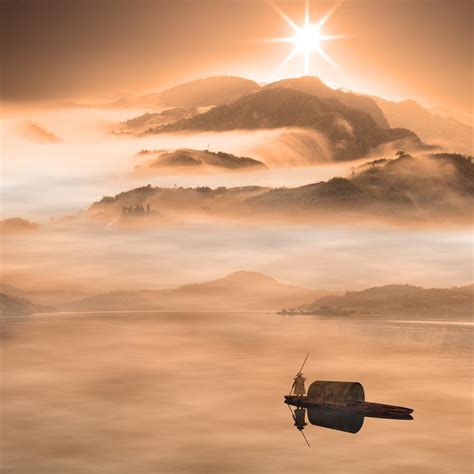 Chinese Landscape Canvas Painting Synthetic Frame – ArtzFolio.com