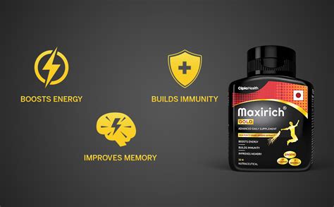 Cipla Maxirich Gold Daily Multivitamin (60 Softgels) with high purity ...