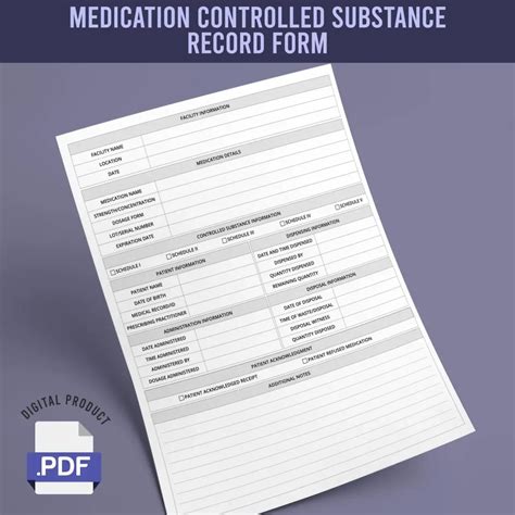 Medication Controlled Substance Record Form – FilledPage
