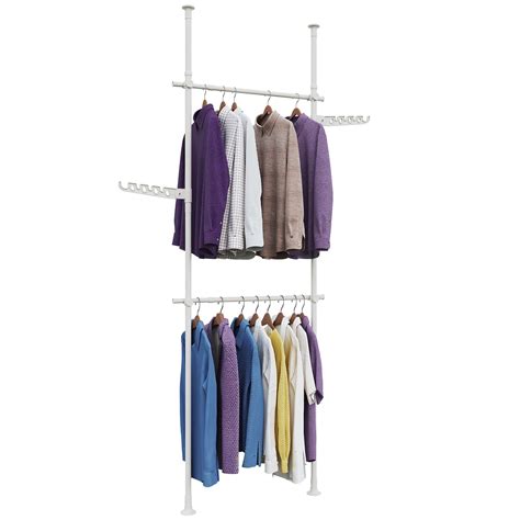 DYN Ptah Floor to Ceiling Adjustble Garment Rack, Heavy Duty 2-Tier ...