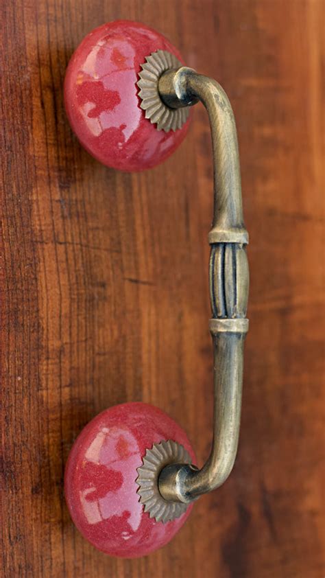 Burgundy Ceramic Knob Antique Cupboard Handle and Pull – Spruce and Pop