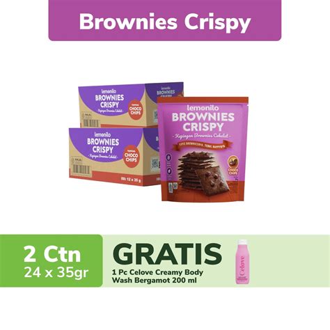 Jual Lemonilo Paket 2 Dus Lemonilo Brownies Crispy Chocochips FREE Celove Sabun Cair 200 ml ...