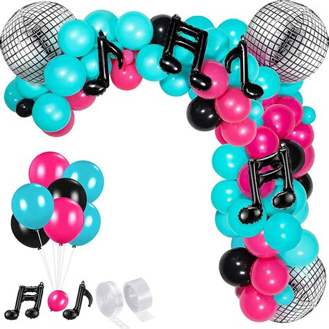 Buy Music Balloons Birthday Balloon Garland Arch Kit, Disco Ball ...