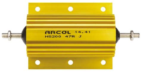 HS200 47R J Arcol | Arcol, 47Ω 200W Wire Wound Chassis Mount Resistor ...
