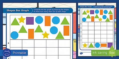 Grade R: Shapes Bar Graph - Word Problems to 10 - Twinkl