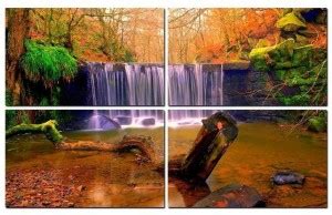 Water 4 Panel Wall Art Painting With UV Coating 36x24 inches on 4mm MDF ...