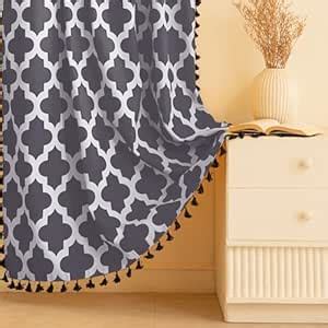 Buy HOMEMONDE Boho Cotton Curtain Pack of 2 - Quatrefoil Printed Door 7 ...