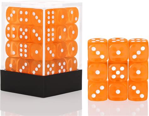 Amazon.com: 36 Pieces 12mm 6 Sided Mini Dice Set,Translucent Colors D6 ...