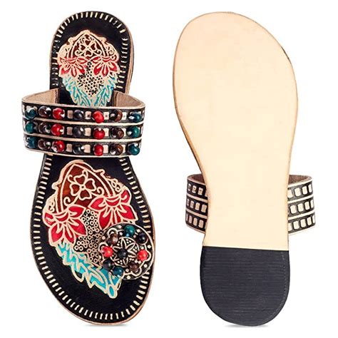A U R A Fashion Colorful Ethnic Kolhapuri Footwear for Women and Girls ...