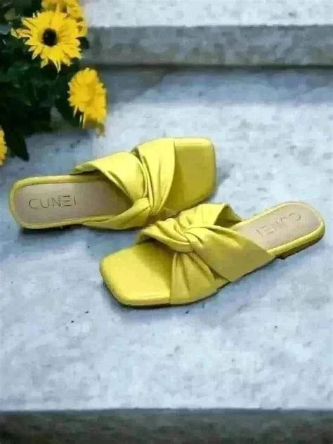 Canary Yellow Crossover Flats - Cunei India