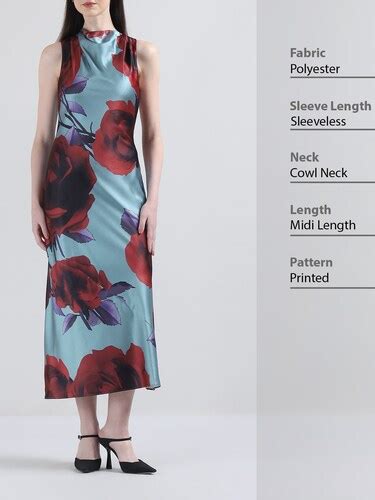 Buy Ted Baker Women Blue Harrla Printed Draped Neckline Dress for Women ...