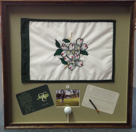 Custom "Hole in One" shadowbox. This frame includes the flag, scorecard ...