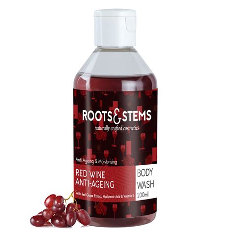 Buy Roots & Stems Red Wine Anti-Ageing Body Wash with Natural Red ...