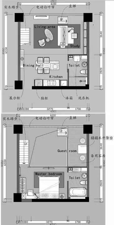 [贵州]30㎡二层日式loft公寓样板间施工图-住宅装修-筑龙室内设计论坛