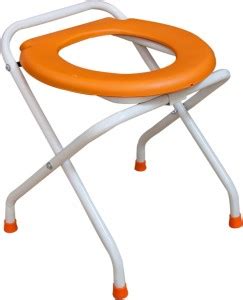 CLASORA commode stool orange with pounder cooting Commode Shower Chair ...