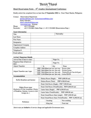 Hotel Reservation Form With Answer - Fill Online, Printable, Fillable ...