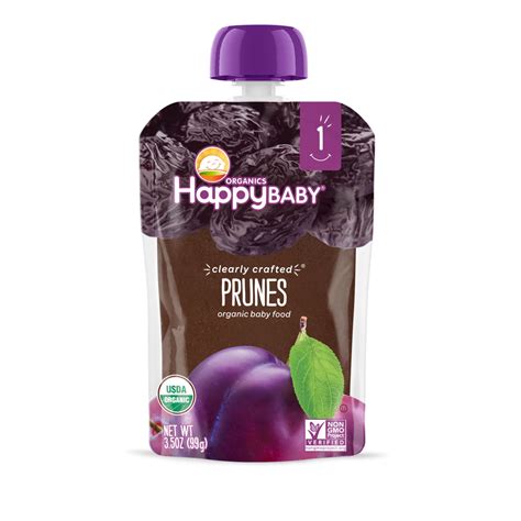 Happy Baby Stage 1 Organic Prunes Puree Baby Food, 3.5oz Pouch ...