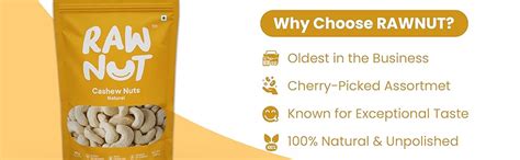 RAW NUT Cashews Nuts Natural - 200g Pack | Crunchy cashews | Protein ...