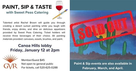 Paint, Sip, and Taste, GVR Canoa Hills 3660 S. Camino Del Sol Green ...