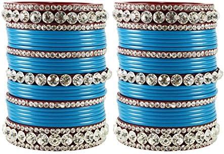 Buy Vidhya Kangan Bangle Set for Women (Blue) (banv1671-2.14) at Amazon.in