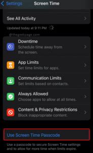 Image result for How to Change Screen Time Passcode